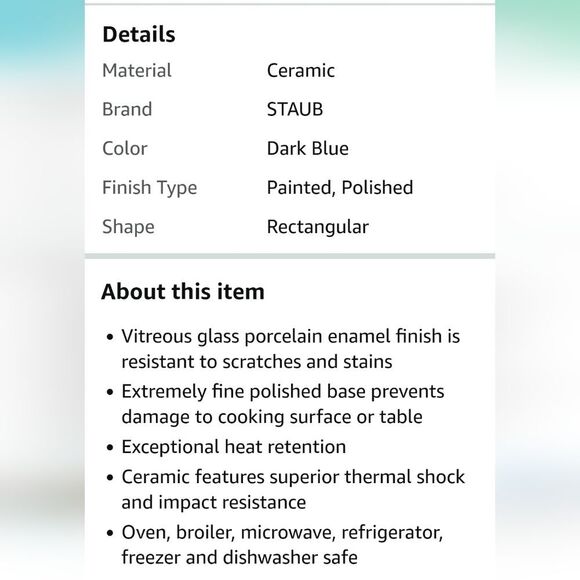 Staub Ceramic Rectangular Baking Dish - Picture 5 of 9